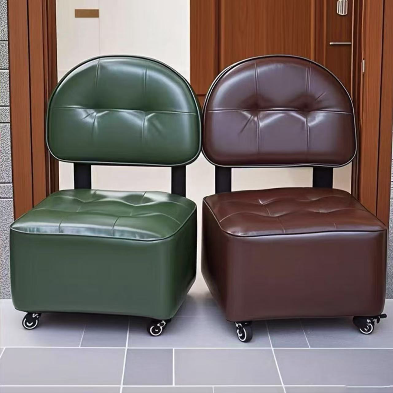 溜溜凳沙发椅家用客厅阳台休闲椅沙发凳家用门口换鞋凳洗脚凳带轮