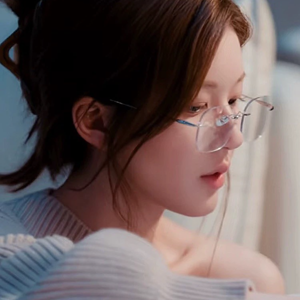 许我耀眼赵露思同款无边框眼镜女许妍近视可配度数镜框金属眼睛架