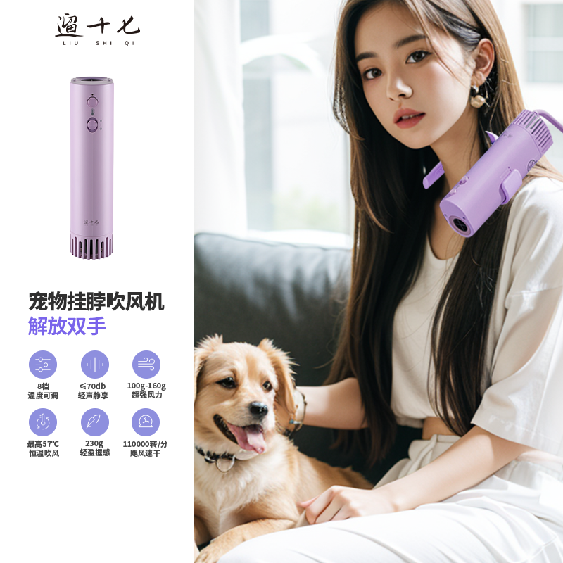 遛十七大小型犬必备宠物挂脖宠物吹风机小型吹水机【A3L家庭版】