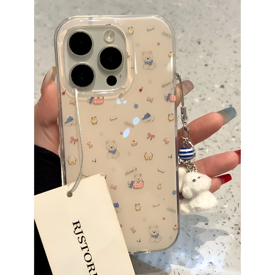 蛋糕篮西高地苹果适用苹果16大孔15手机壳iPhone14/13挂件12/11软