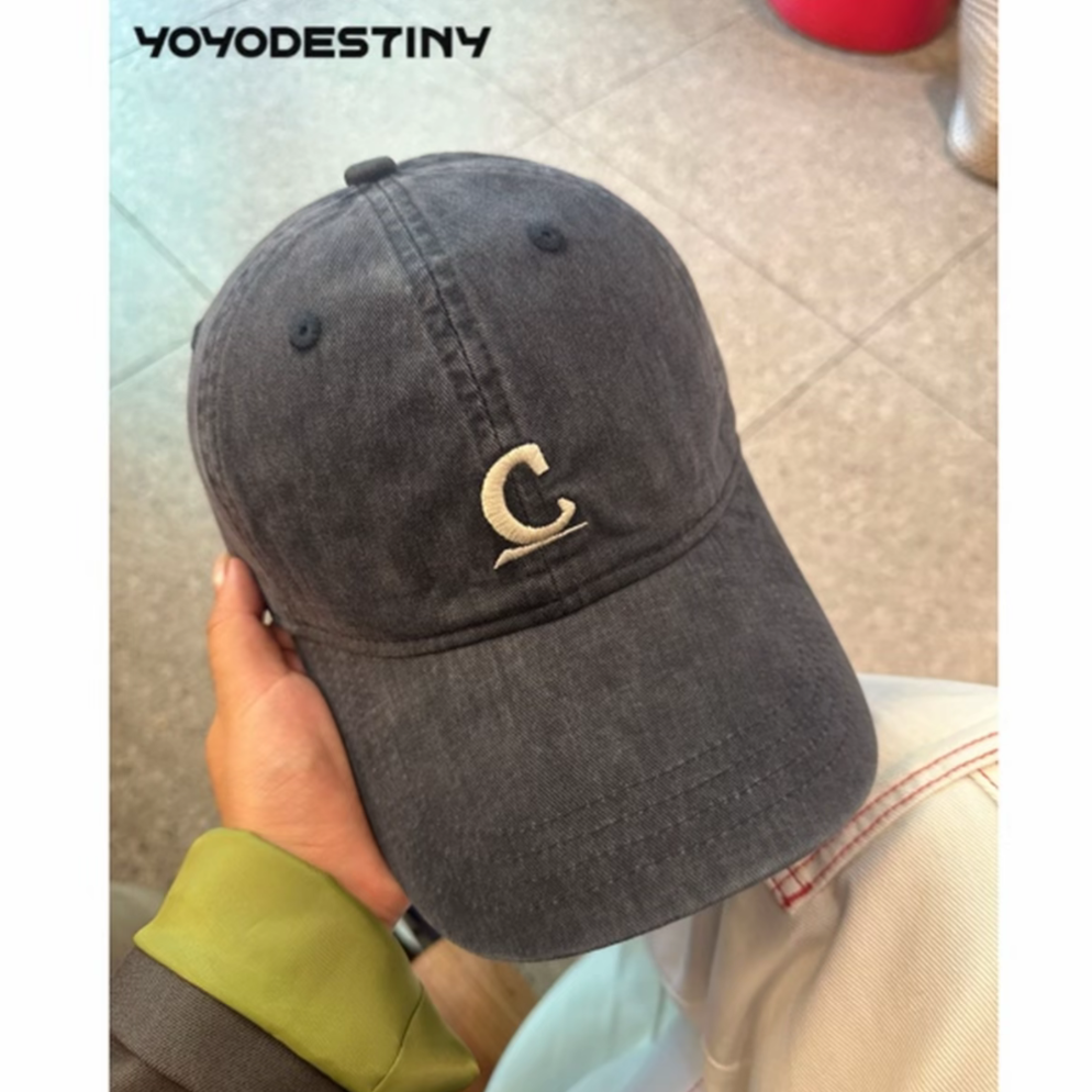 65大头围戴！C显脸小棒球帽加大加宽帽檐简约做旧水洗百搭软顶帽子