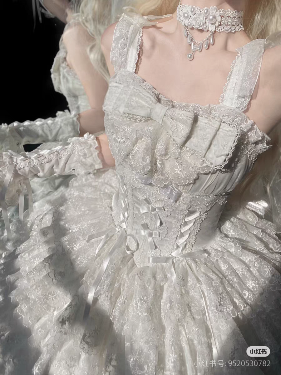 【羽之诗】实体店现货 洛丽塔|蜜桃盛夏Lolita芭蕾风小花嫁连衣裙