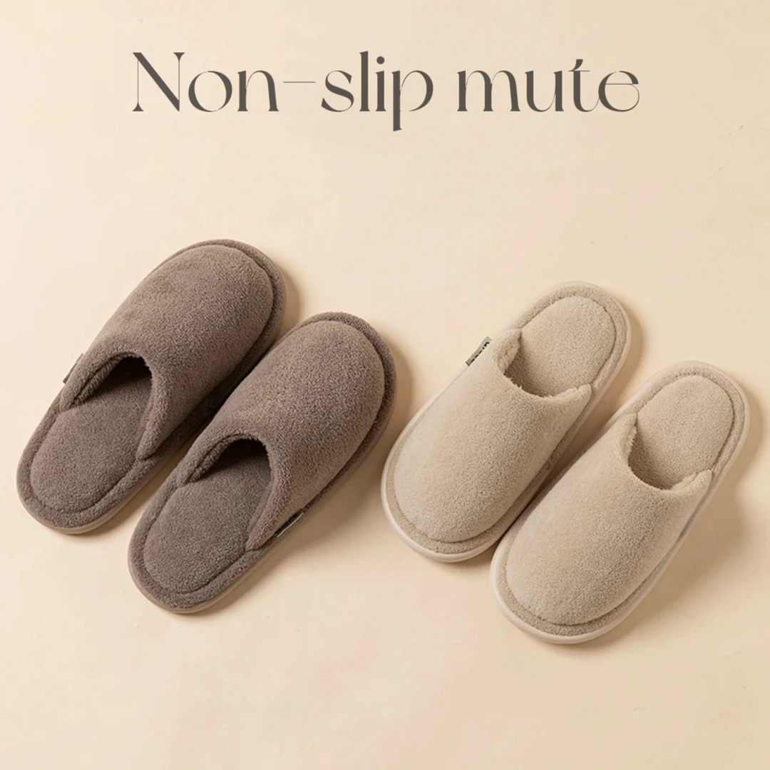 日式静音棉拖鞋女士秋冬季室内居家防滑防臭保暖耐磨情侣男士棉拖