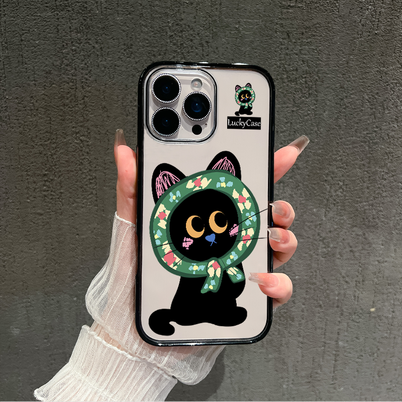 【AI键保护】碎花猫适用苹果16promax手机壳iphone15新款14全包13