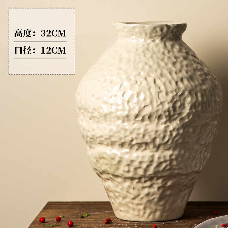 （花瓶）复古花瓶侘寂风陶瓷花瓶鲜花花器客厅插花摆件