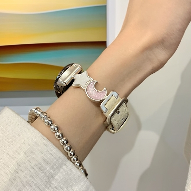 适用小米手环10表带星月荔枝纹真皮9/8pro/7pro/9pro/s4表带女生