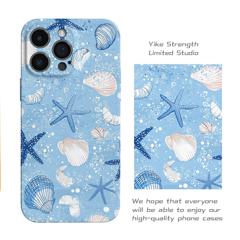 蓝色海洋菲林软壳进口光面适用iphone苹果13rpomax/14/16pro