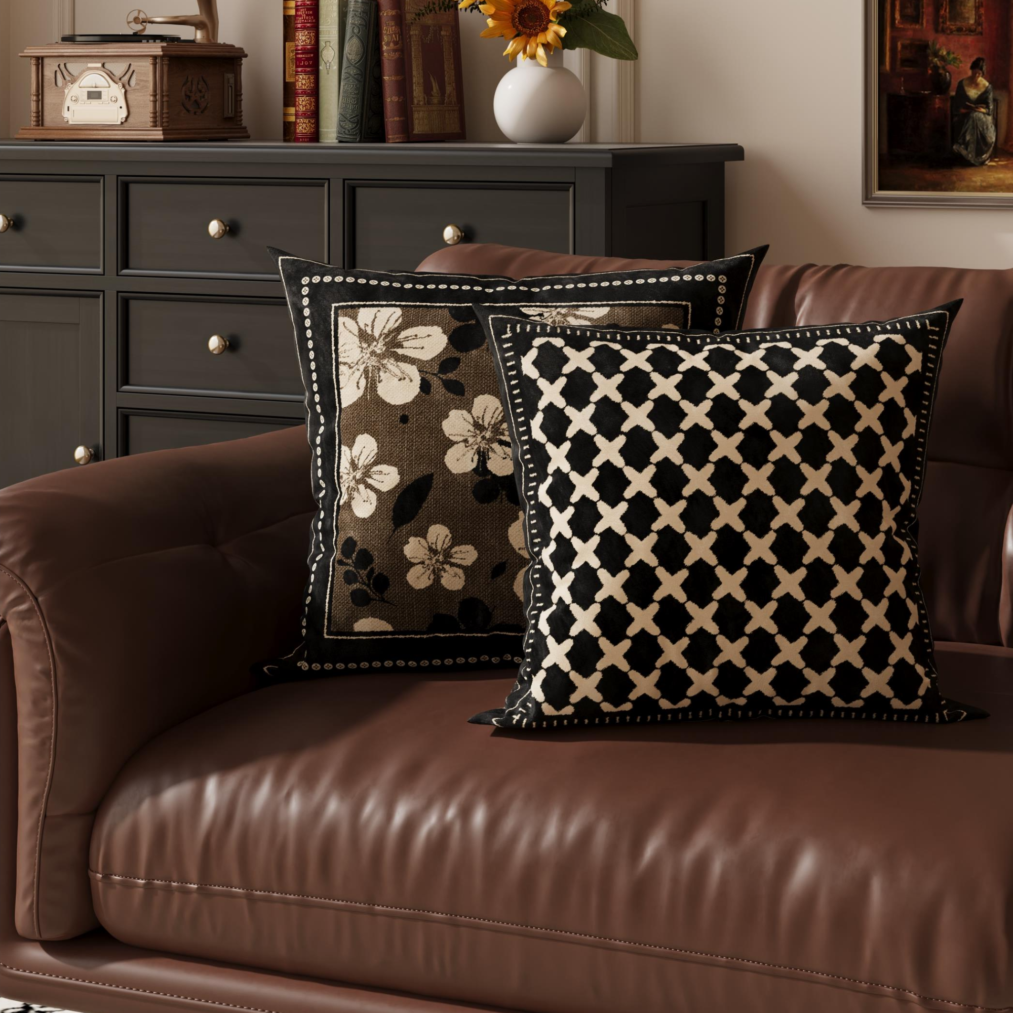 中古风沙发抱枕套客厅法式轻奢靠垫靠背垫枕套飘窗抱枕芯抱枕沙发