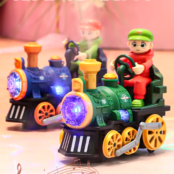 儿童万向喷雾蒸汽音乐灯光小火车汽车宝宝1一3岁益智男孩电动玩具