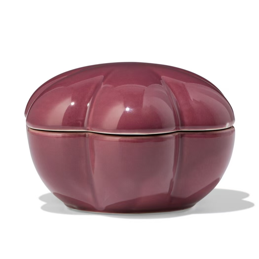 首饰盒/箱 【HEMA家】12*5CM 紫藤色陶瓷首饰盒 可爱储物盒 饰品盒