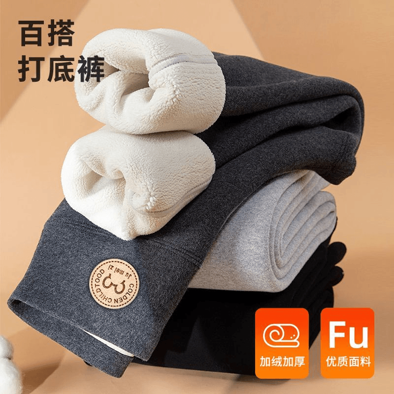 女童打底裤加绒加厚冬款外穿儿童羊羔绒高腰秋季中大童保暖棉裤子