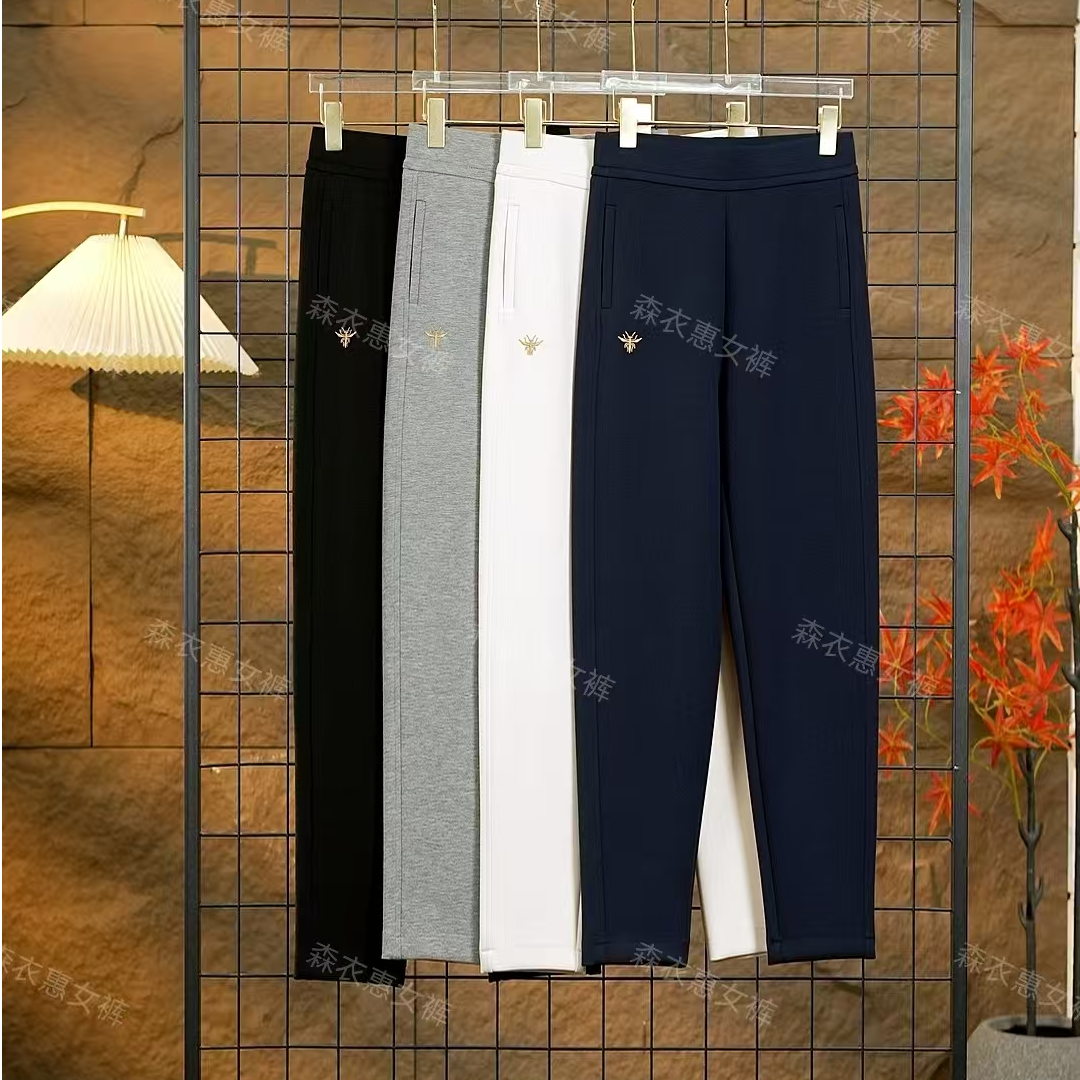 森衣惠秋季新款轻奢时尚高腰休闲裤哈伦萝卜裤显瘦简约百搭裤子