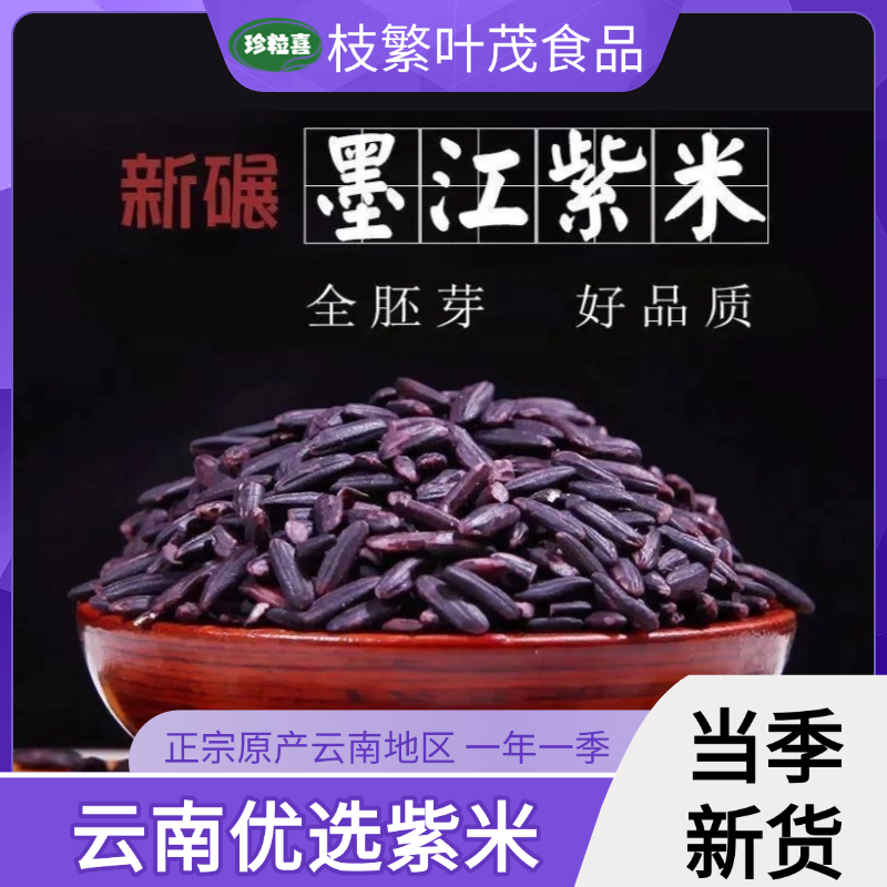 云南优质墨江紫米新米农家紫色糯米正宗非染色血黑米特产饭团杂粮