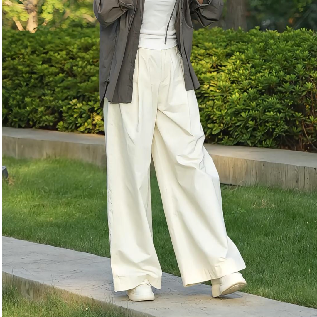 直筒阔腿裤女2025秋季新款百搭宽松垂感直筒高腰长裤子女显瘦