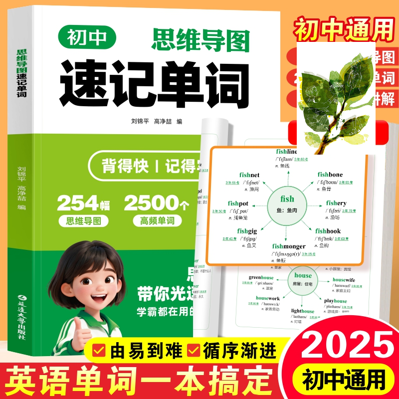 【2025年新版】初中英语提分攻略套装 思维导图2500单词语 速记单词