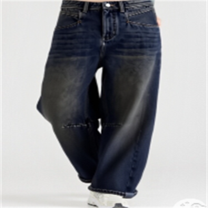 复古常规款秋季百搭做旧显瘦蓝色牛仔裤水洗街头风85028