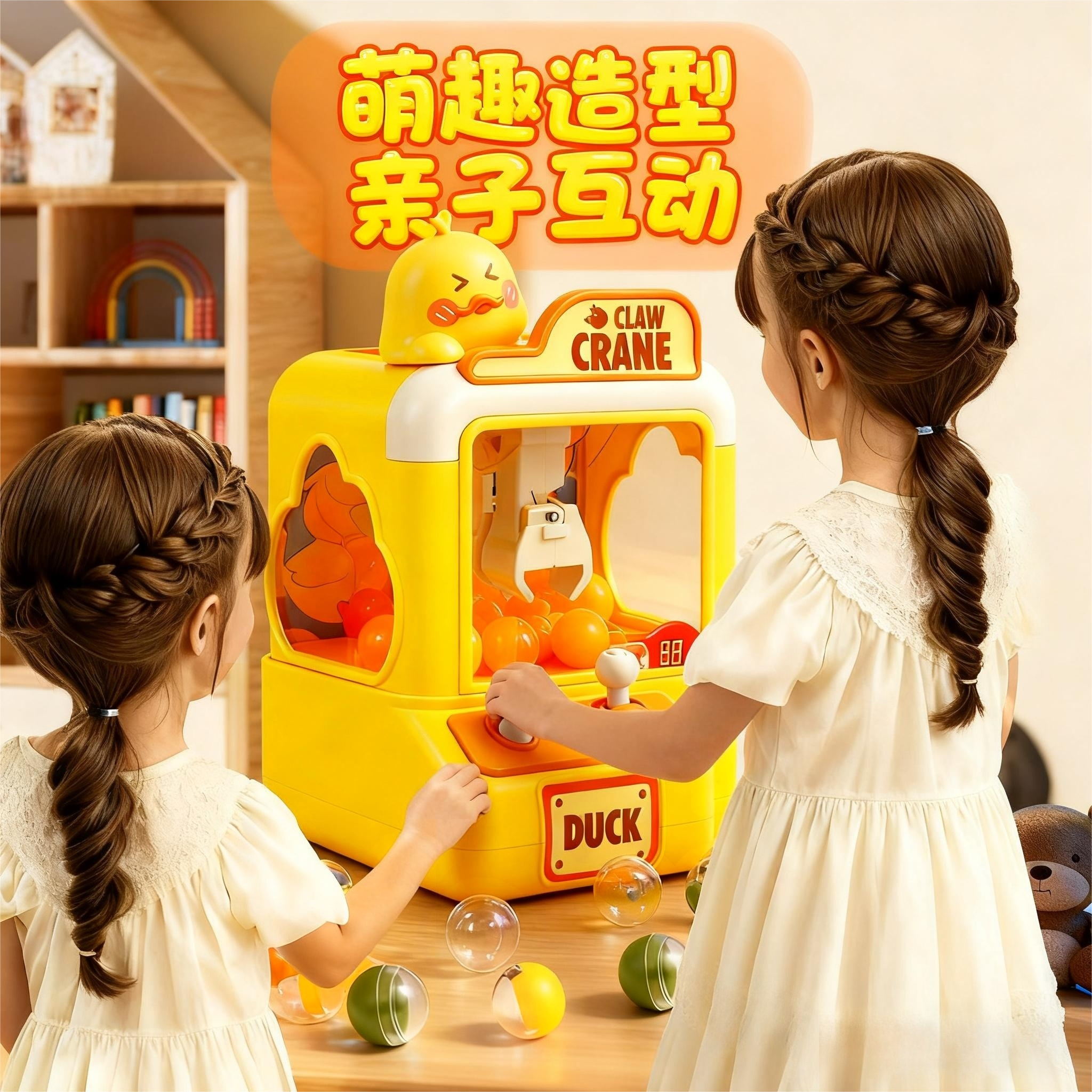 2025新款儿童抓娃娃机益智玩具宅家带娃神器游戏机男女孩生日礼物