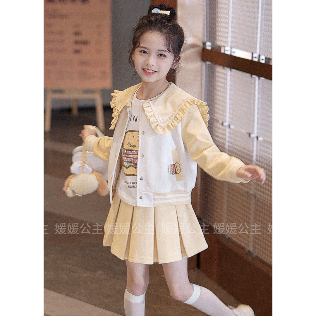 媛媛公主【汉堡包】2025春夏女童棒球服/T/半裙15108R050