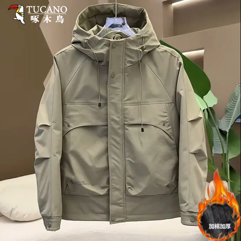 TUCANO/啄木鳥秋冬季男士休闲夹克休闲防风冲锋衣工装连帽外套