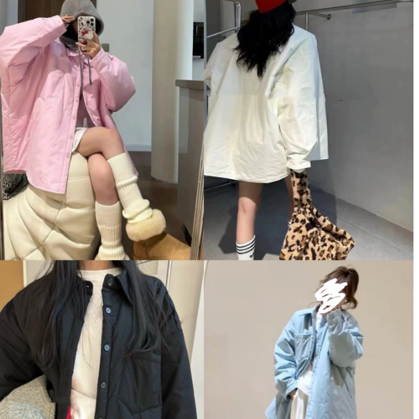 微胖mm宽松休闲百搭糖果色系薄棉外套衬衫盖屁股