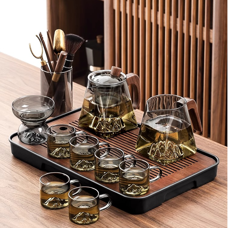 玻璃茶具套装2025新款家用办公室轻奢高档功夫泡茶具用品大全茶杯