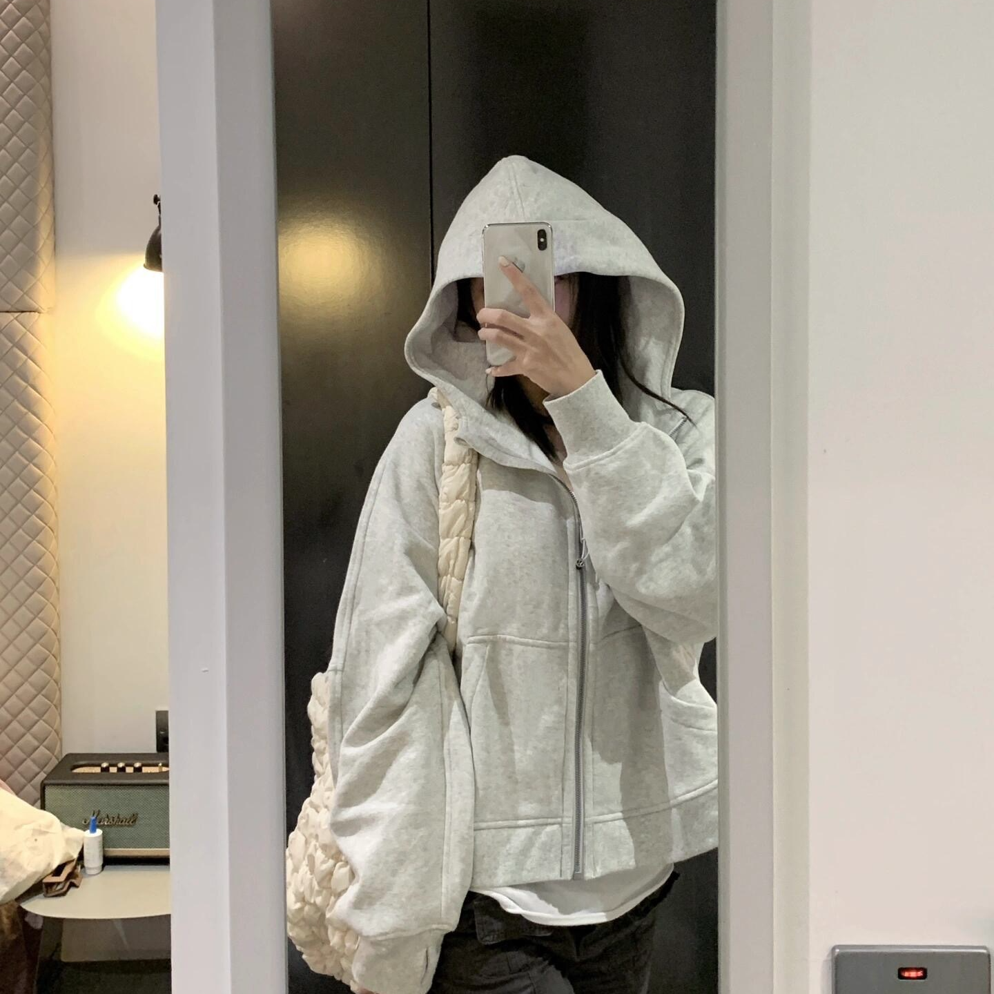 路路lu家同款卫衣全拉链宽松外套原标袖加绒休闲运动瑜秋冬薄绒se