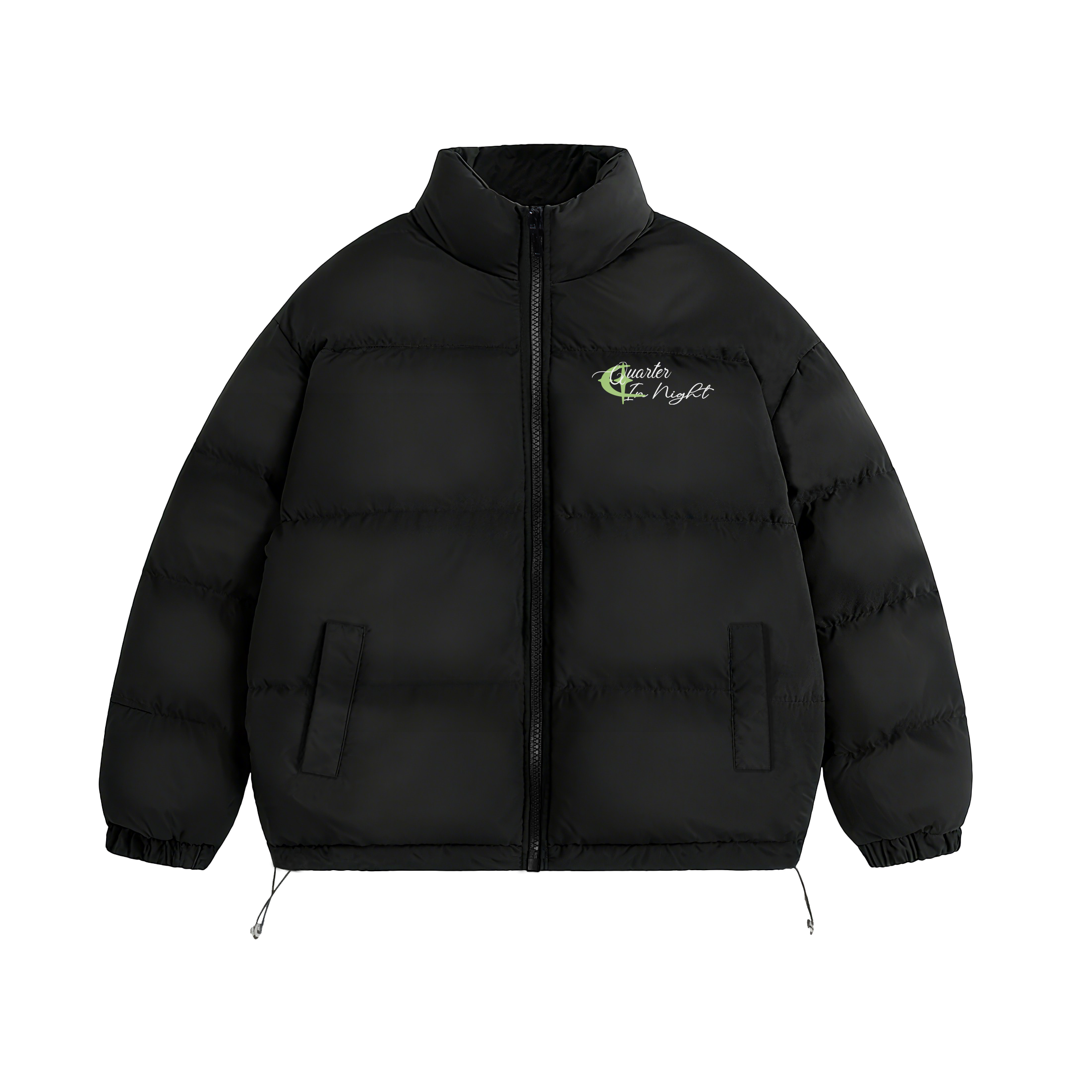 QUARTER IN NIGHT美式重磅加厚撞色星月印花基础款棉服