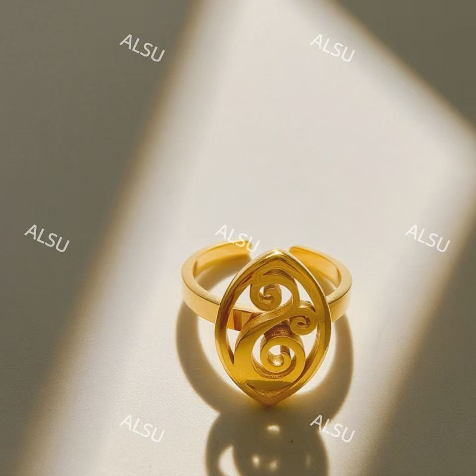 合金戒指 ALSU原创经典民族风新款镂空戒指时尚气质轻奢精致简约