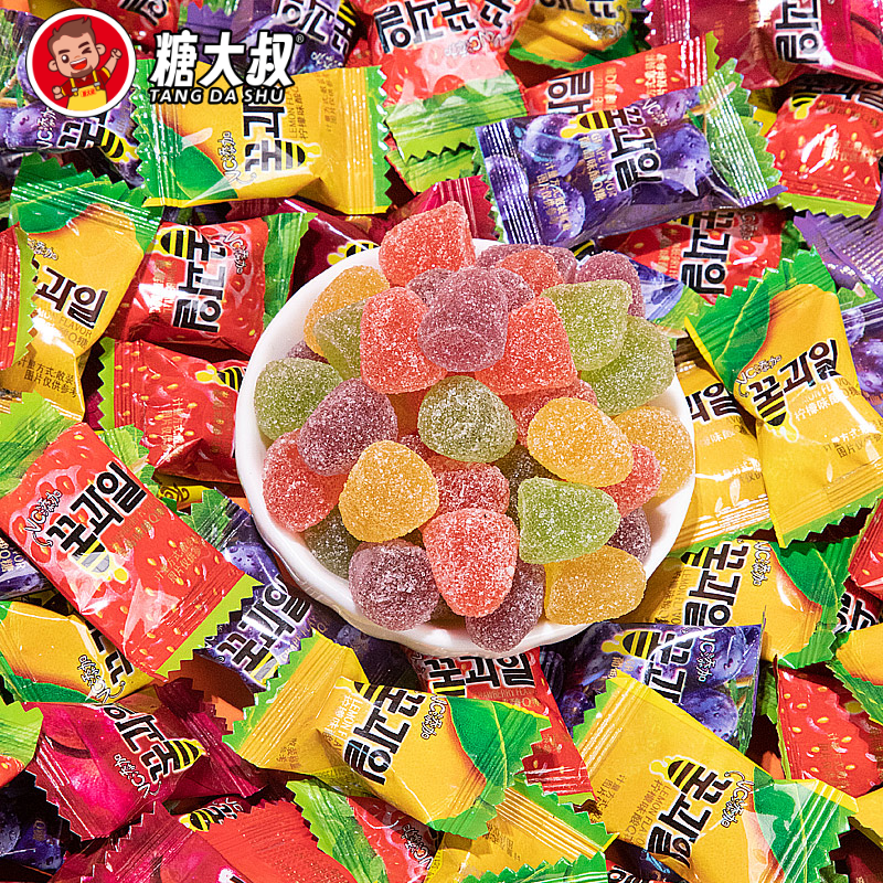 【酸Q软糖】糖大叔维C果汁酸甜软糖水果橡皮糖喜糖办公零食休闲糖