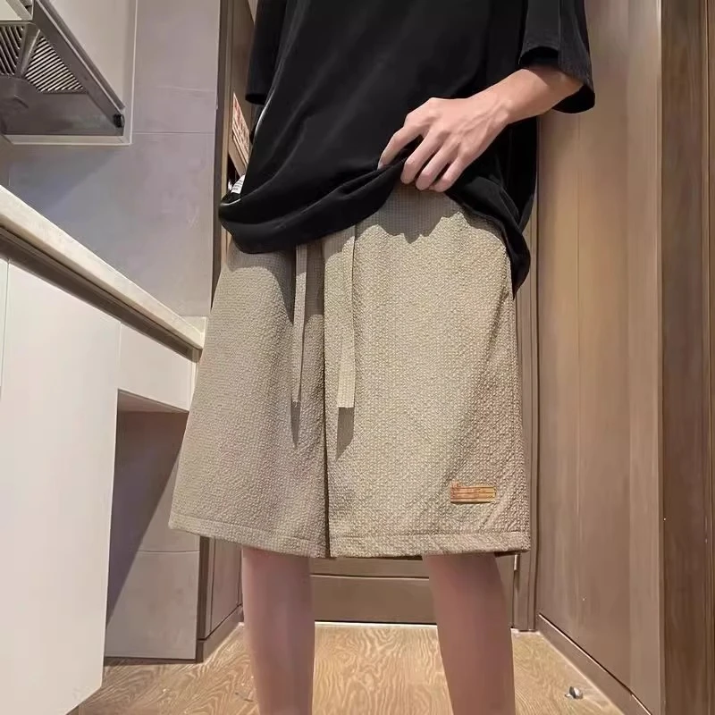 仓石一树简约舒适设计感褶皱短裤男装夏季新款宽松阔腿运动五分裤