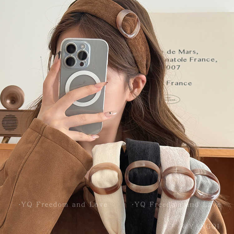 韩系简约圆环宽边发箍女款美拉德气质高级感压发头箍外出洗脸发卡