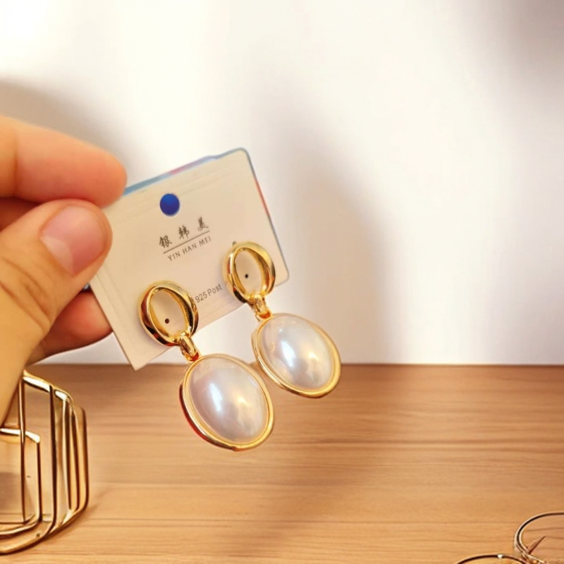 铜合金玻璃耳饰 爆款耳环大气款