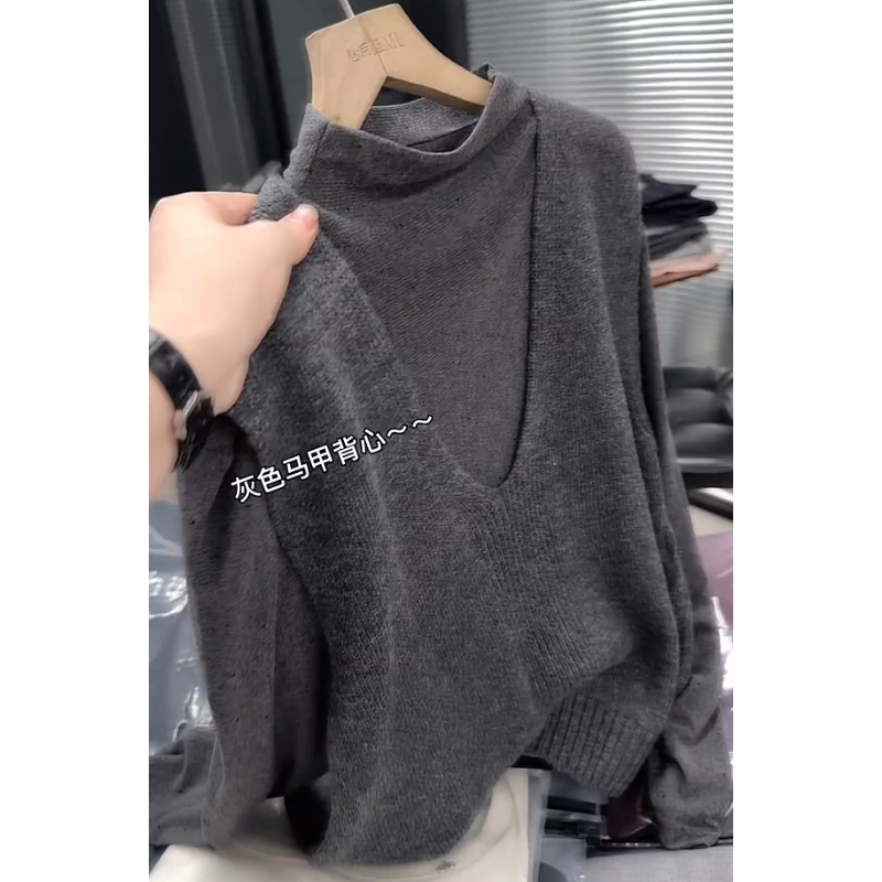 【现货速发】2025早秋新款韩系针织马甲背心内搭打底衫时尚上衣套装