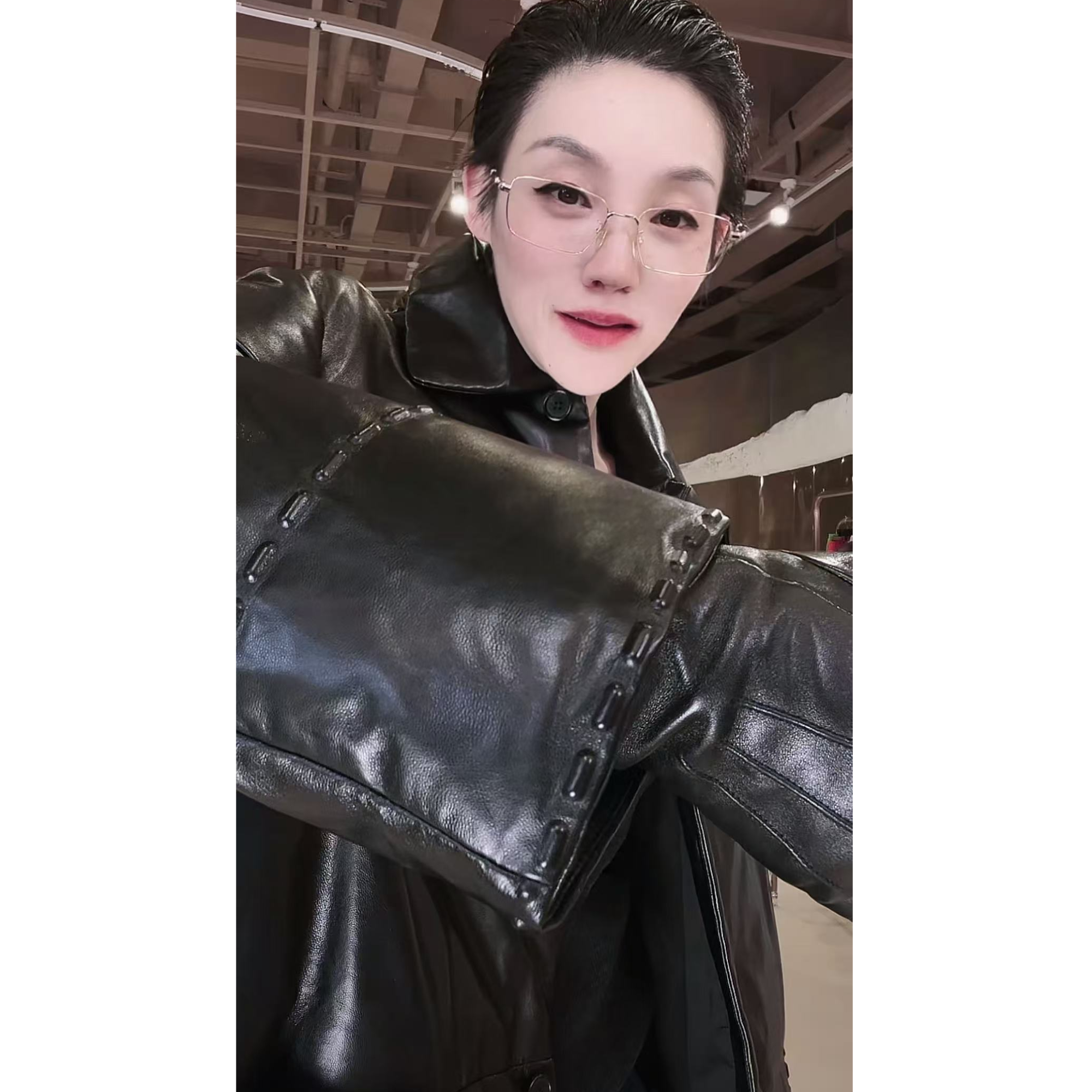 羊皮革 鹅绒 皮衣外套  WT1158