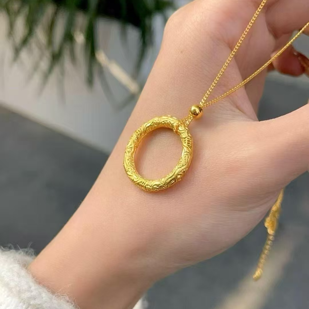 柯柒 钛钢项链 新中式乾坤圈项链女轻奢小众高级设计感百搭锁骨链