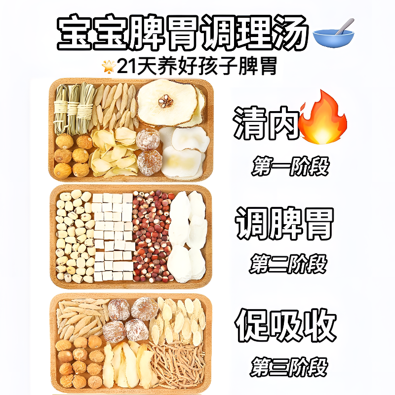 四神汤调理儿童脾胃灯芯草海底椰非积食内热太子参麦冬成长炖汤包