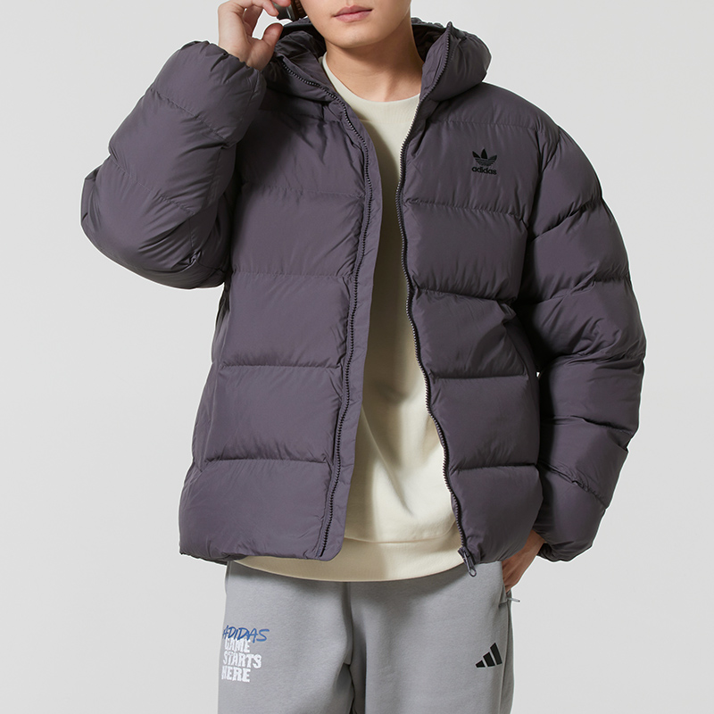 阿迪达斯三叶草棉服外套男冬季新款防寒保暖户外休闲运动服JX4122