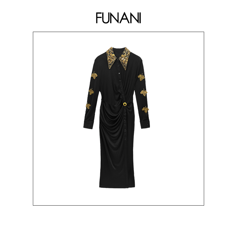 【FUNANI】 轻奢法式高级感重工原创设计感  连衣裙X2530179