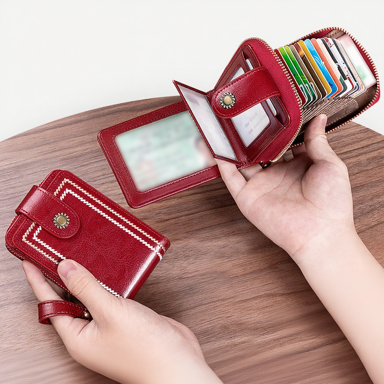 简约复古女士卡包套驾驶证件夹一体多卡位功能防消磁小巧精致薄款