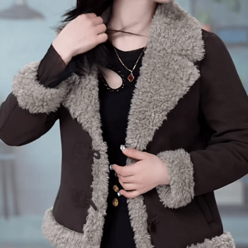 B783【短外套】2025冬季新款时尚设计感洋气加绒保暖毛领短款外套