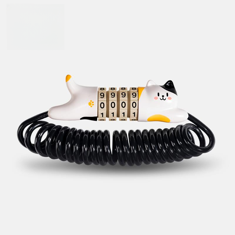 自行车锁电动车山地公路车密码便携头盔锁摩托车防盗猫锁