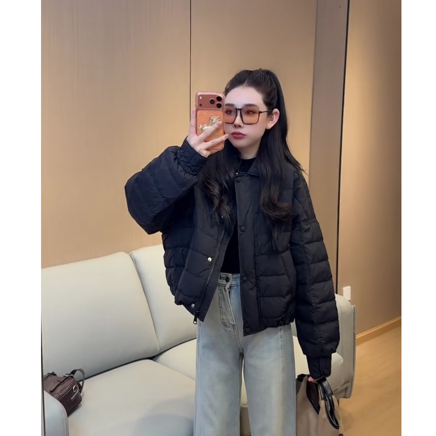 2025秋冬新款今年流行独特漂亮巨好看小个子纯色宽松减龄棉服外套