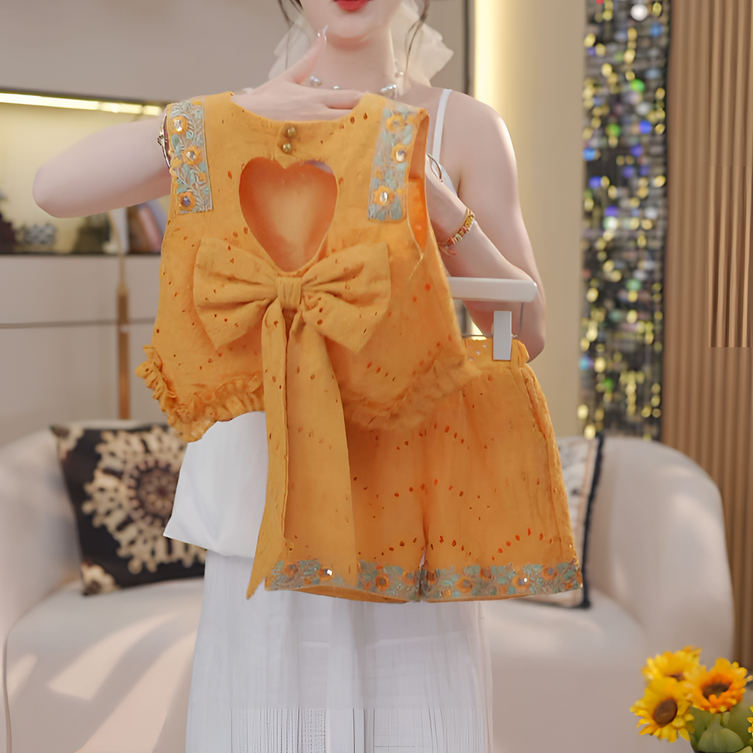 女童夏季无袖套装2025新款洋气时髦小女孩薄款夏装巨好看爆款童装