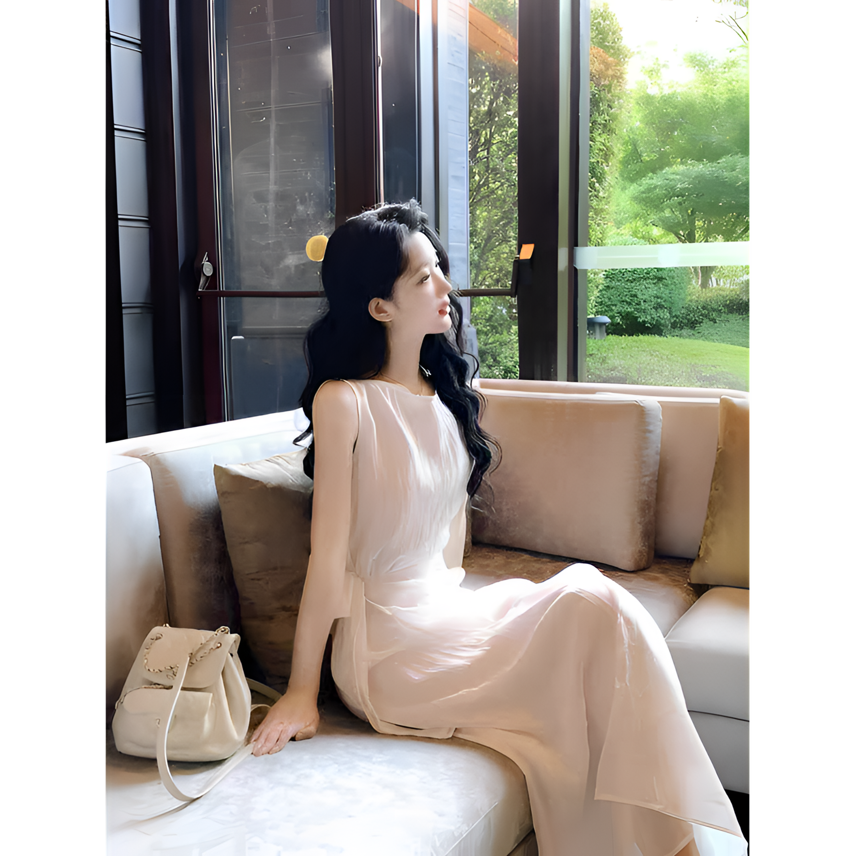 法式风情万种长裙气质女神轻奢高级绝美棉麻百搭老钱风女装连衣裙