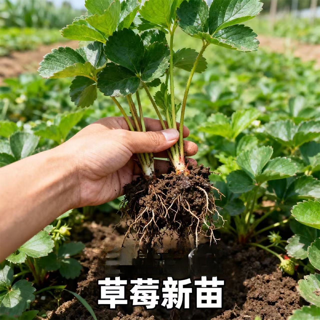 【20棵20天开花结果】草莓苗奶油盆栽阳台种植牛奶露天草莓秧带土