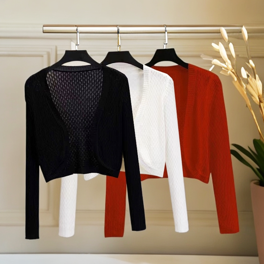 【香风】春秋少女款长袖时尚防晒短款开衫旗袍百搭洋气薄款纯色外套