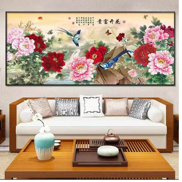 客厅沙发横幅画现代简约温馨装饰画沙发背景墙抽象横幅画铝合金