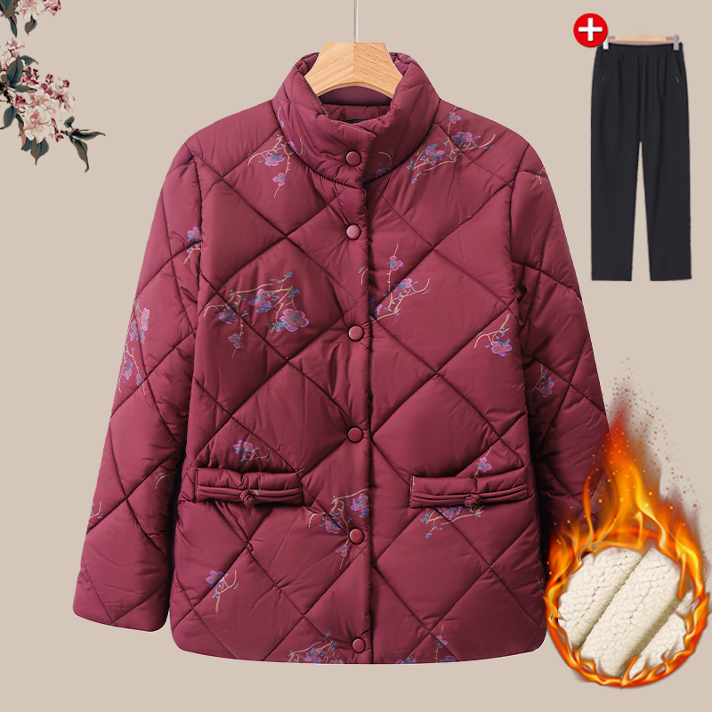 奶奶冬装棉袄女中老年人棉衣妈妈外套加绒加厚老人老太太冬季棉服