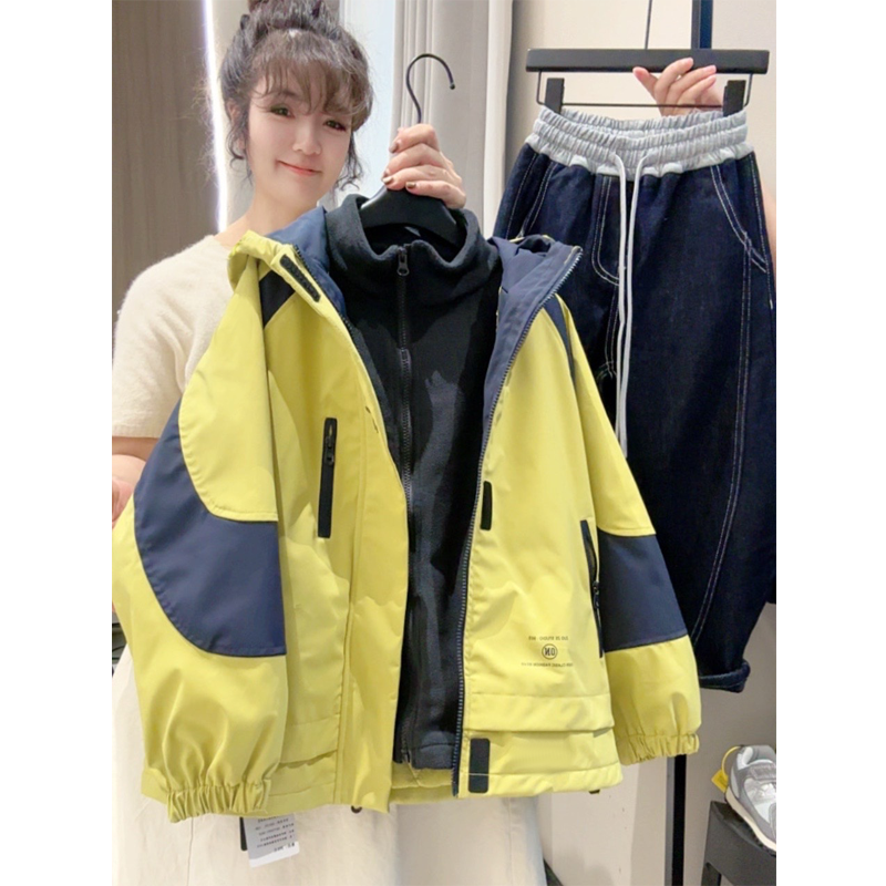 男童秋季二合一休闲外套新款中大童秋冬加厚棉服两件套MT68221