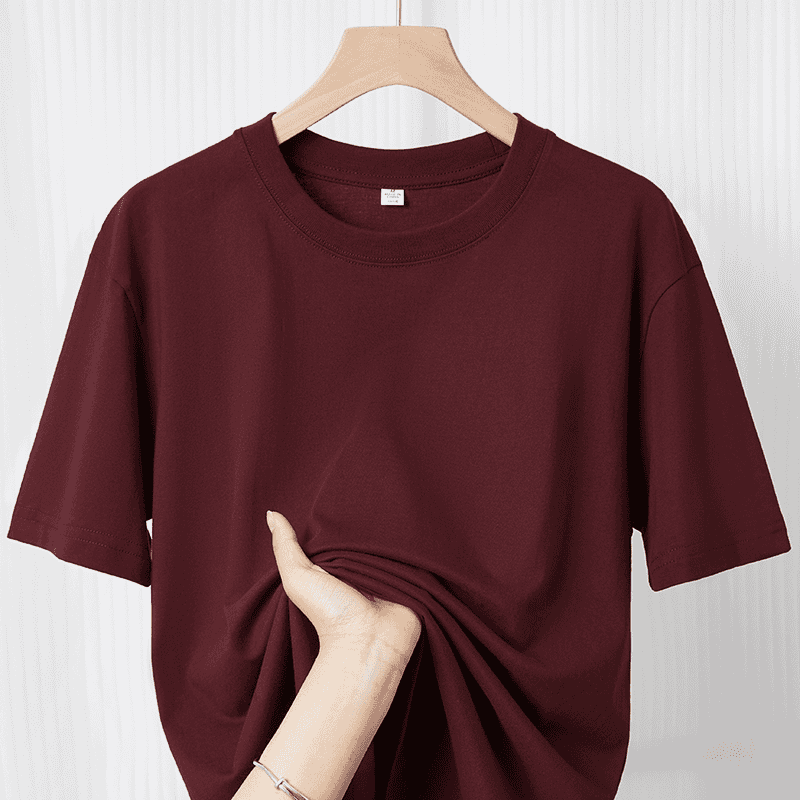 2025春夏精梳紧密赛络纺纯棉短袖男女同款T恤休闲微宽松透气半袖